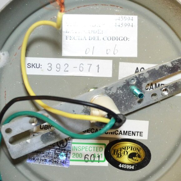 Set Of 2 Hampton Bay Hanging Ceiling Lights Amber Art Glass Shades Home Lighting - Picture 8 of 8